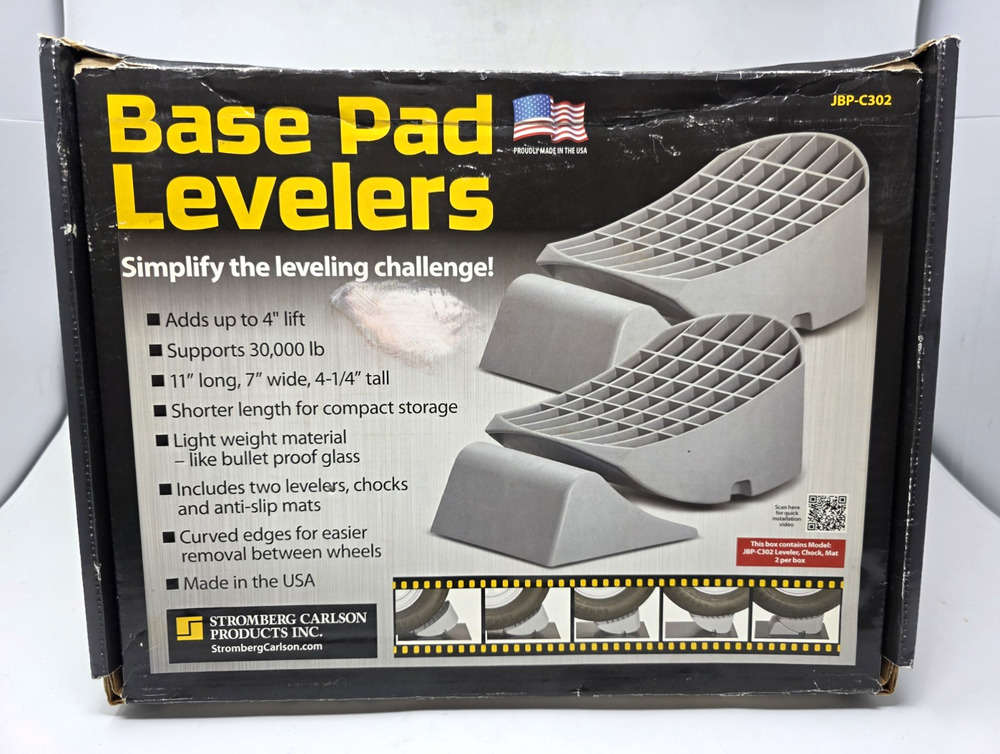 Stromberg Carlson JBP-C302 Base Pad Levelers RV Camper 2 Pack Chocks Mats